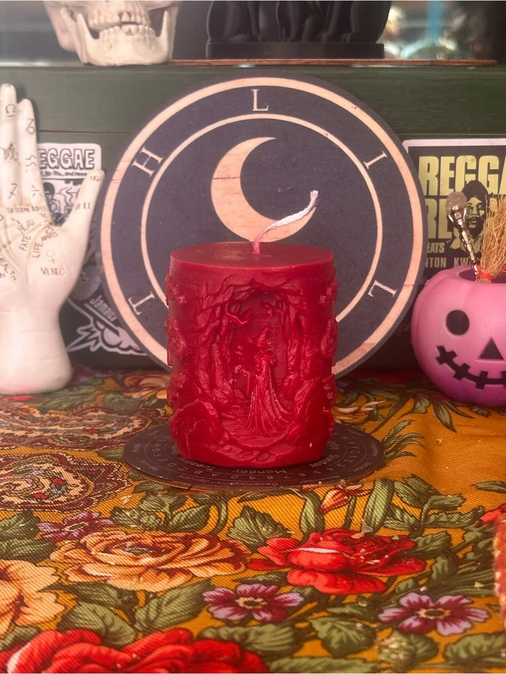 Red Storybook Witch Candle